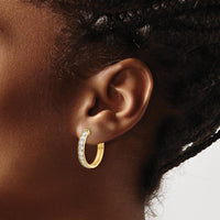 10K Yellow Gold Diamond Hinged Hoop Earrings - 1.00 Carat Total Diamond Weight by Oro Pregiato