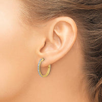 10K Yellow Gold Diamond Hinged Hoop Earrings - Sparkling Diamond Detail - 0.30 Carat Total Diamond Weight by Oro Pregiato