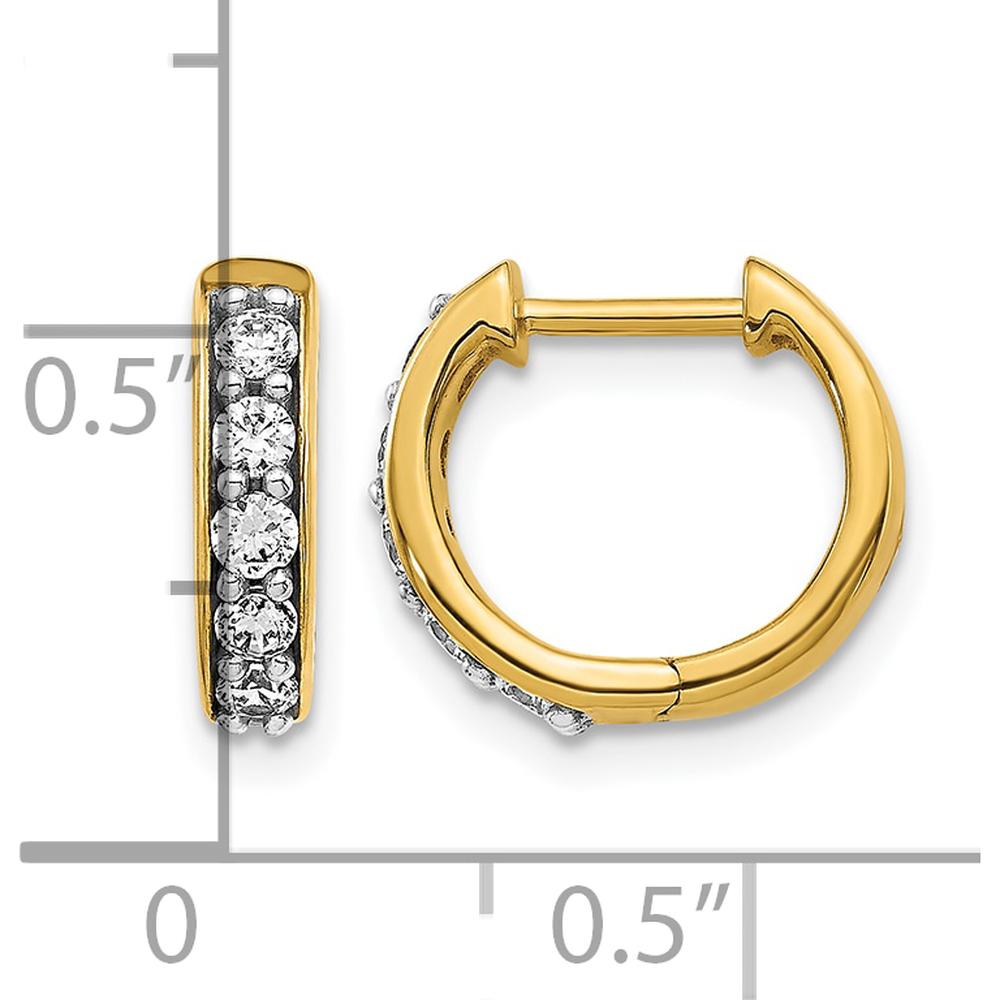10K Yellow Gold Diamond Hinged Hoop Earrings with 1/2 Carat Total Diamond Weight by Oro Pregiato