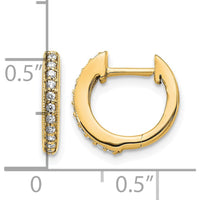 10K Yellow Gold Diamond Hinged Hoop Earrings with Milgrain Detail - 0.24 Carat Total Diamond Weight by Oro Pregiato