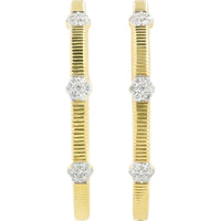 10K Yellow Gold Diamond Hoop Earrings - 0.50 Carat Total Diamond Weight