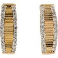 10K Yellow Gold Diamond Hoop Earrings with 0.50 Carat Total Diamond Weight