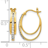 10K Yellow Gold Diamond Hoop Earrings with Round Diamonds - 0.30 Carat Total Diamond Weight by Oro Pregiato