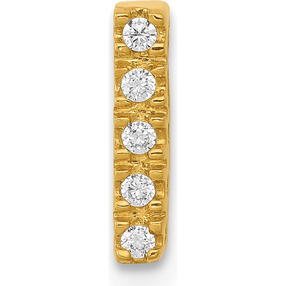 10K Yellow Gold Diamond "I" Initial Charm with 5 Round Brilliant Diamonds by Oro Pregiato