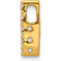 10K Yellow Gold Diamond "I" Initial Charm with 5 Round Brilliant Diamonds by Oro Pregiato