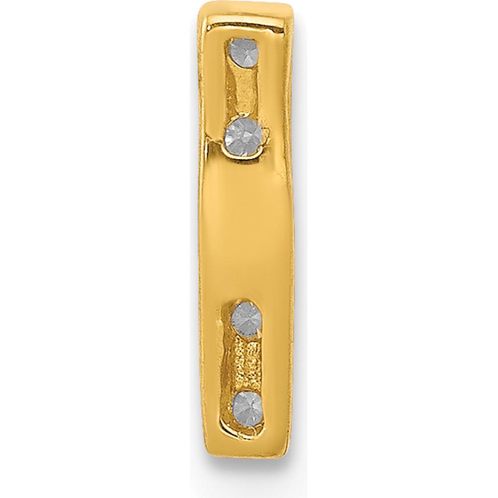 10K Yellow Gold Diamond "I" Initial Charm with 5 Round Brilliant Diamonds by Oro Pregiato