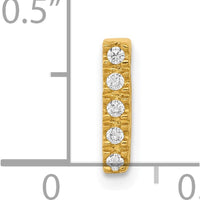 10K Yellow Gold Diamond "I" Initial Charm with 5 Round Brilliant Diamonds by Oro Pregiato