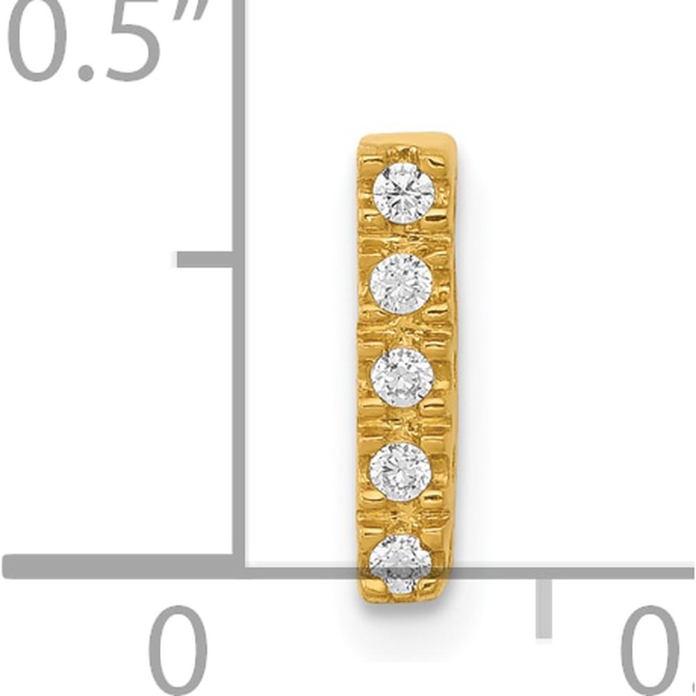 10K Yellow Gold Diamond "I" Initial Charm with 5 Round Brilliant Diamonds by Oro Pregiato