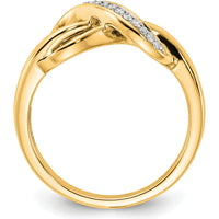10K Yellow Gold Diamond Infinity Ring - Polished Finish with Brilliant Cut Diamonds by 0