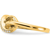 10K Yellow Gold Diamond Infinity Ring - Polished Finish with Brilliant Cut Diamonds by 0