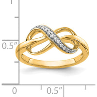 10K Yellow Gold Diamond Infinity Ring - Polished Finish with Brilliant Cut Diamonds by 0