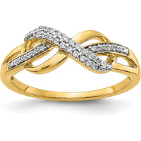 10K Yellow Gold Diamond Infinity Symbol Ring with Pave Diamonds - 0.30 Carat Total Diamond Weight by 0