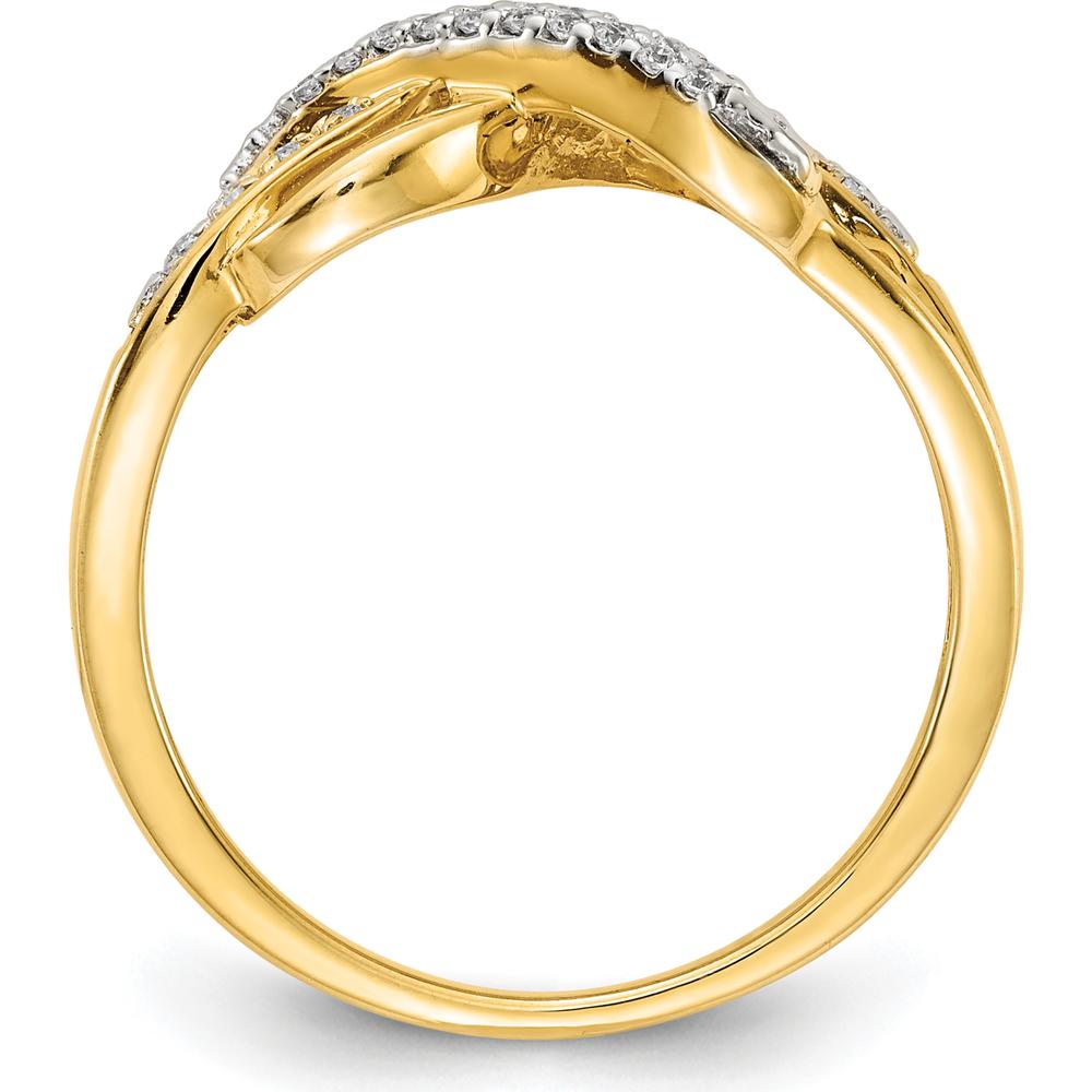 10K Yellow Gold Diamond Infinity Symbol Ring with Pave Diamonds - 0.30 Carat Total Diamond Weight by 0
