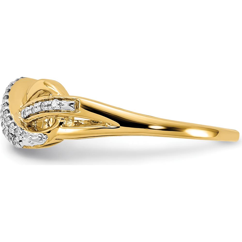 10K Yellow Gold Diamond Infinity Symbol Ring with Pave Diamonds - 0.30 Carat Total Diamond Weight by 0