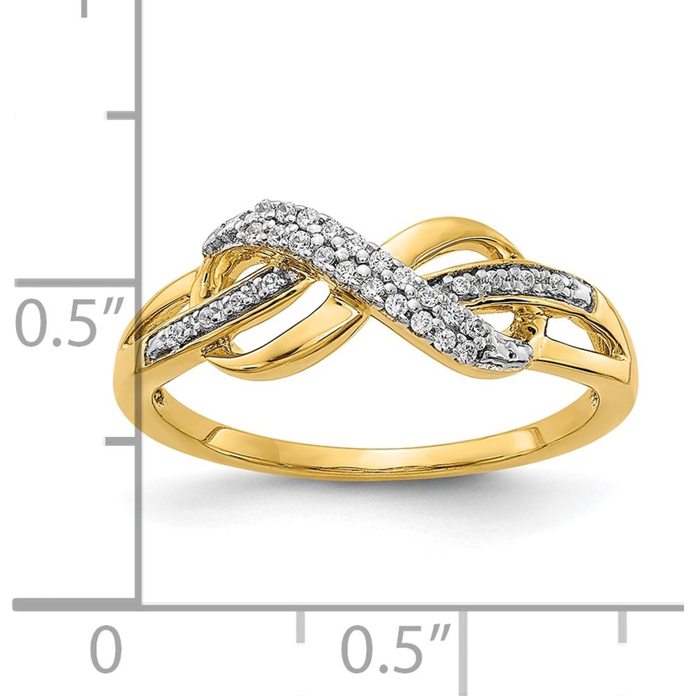 10K Yellow Gold Diamond Infinity Symbol Ring with Pave Diamonds - 0.30 Carat Total Diamond Weight by 0