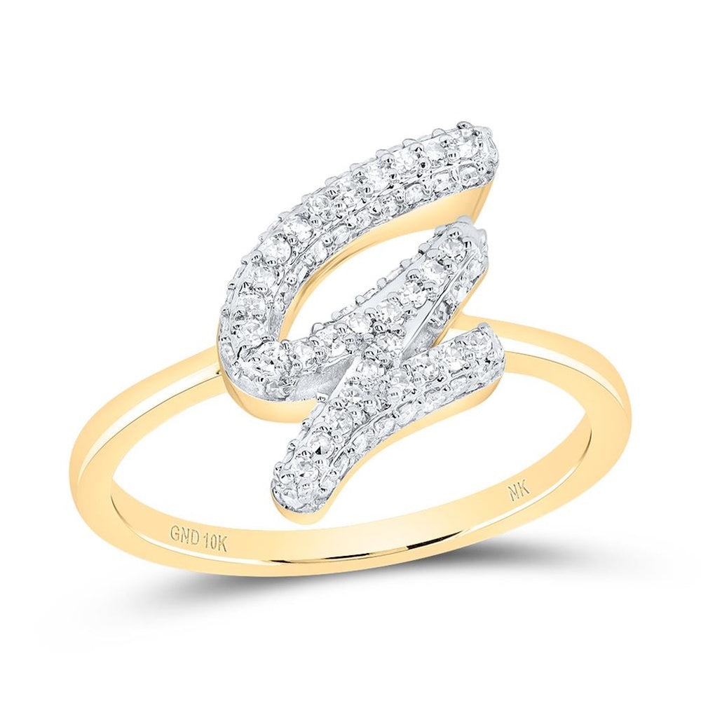 10K Yellow Gold Diamond Initial G Ring - 1/3 Carat Total Diamond Weight