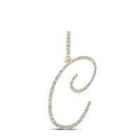 10K Yellow Gold Diamond Initial L Pendant - 3/8 Carat Total Diamond Weight