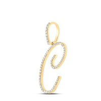 10K Yellow Gold Diamond Initial L Pendant - 3/8 Carat Total Diamond Weight