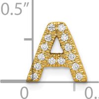 10K Yellow Gold Diamond Letter A Initial Charm - Personalized Diamond Pendant by Oro Pregiato