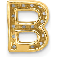 10K Yellow Gold Diamond Letter B Initial Charm with Round Diamonds by Oro Pregiato