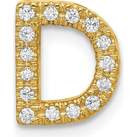 10K Yellow Gold Diamond Letter D Initial Charm Pendant - Personalized Luxury Jewelry by Oro Pregiato