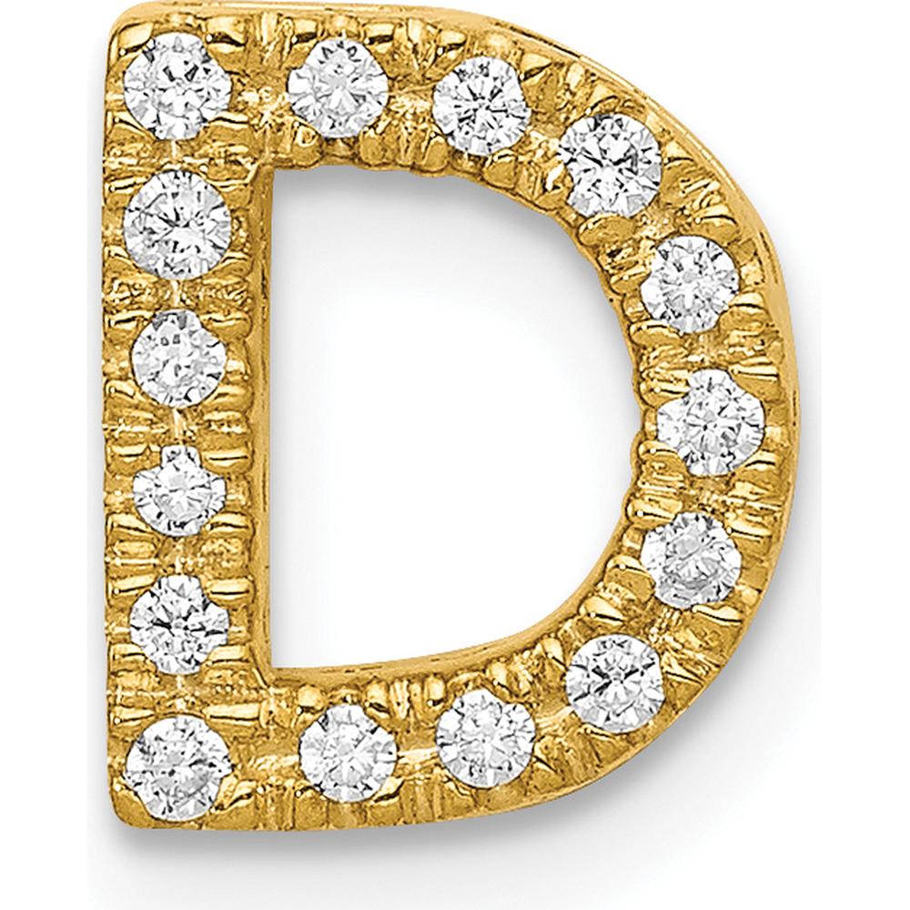 10K Yellow Gold Diamond Letter D Initial Charm Pendant - Personalized Luxury Jewelry by Oro Pregiato