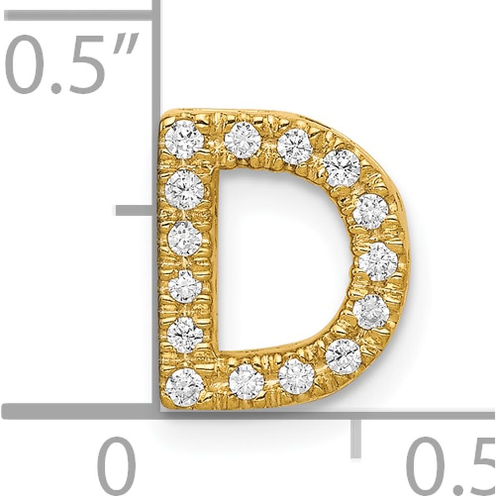 10K Yellow Gold Diamond Letter D Initial Charm Pendant - Personalized Luxury Jewelry by Oro Pregiato