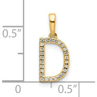 10K Yellow Gold Diamond Letter D Initial Pendant with Sparkling Diamonds by Oro Pregiato