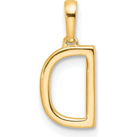 10K Yellow Gold Diamond Letter D Initial Pendant with Sparkling Diamonds by Oro Pregiato