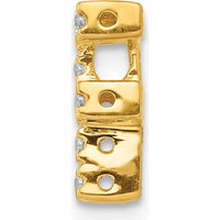 10K Yellow Gold Diamond Letter F Initial Charm with Round Diamonds - 0.10 Carat Total Diamond Weight by Oro Pregiato
