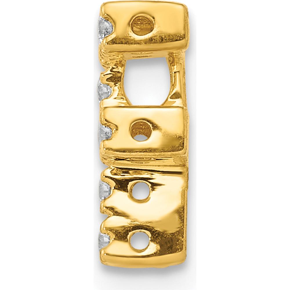 10K Yellow Gold Diamond Letter F Initial Charm with Round Diamonds - 0.10 Carat Total Diamond Weight by Oro Pregiato