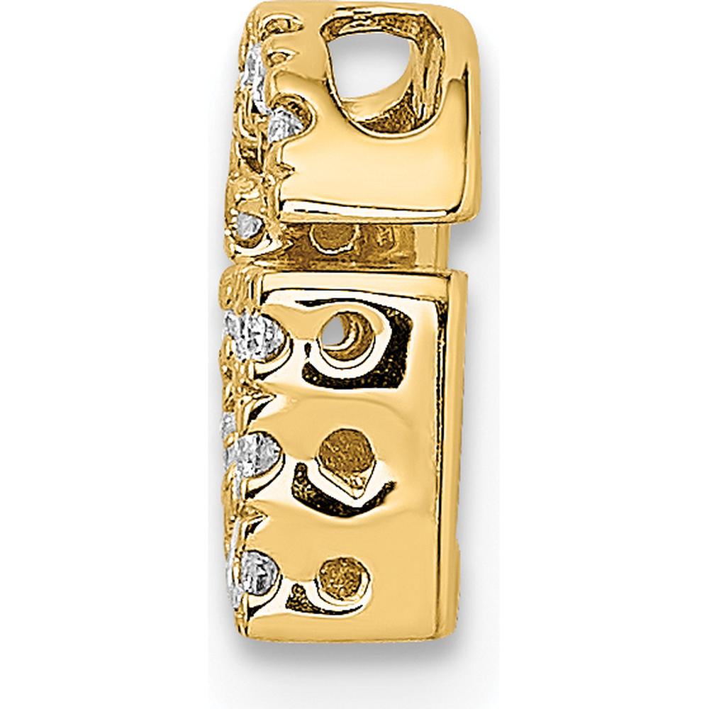 10K Yellow Gold Diamond Letter G Initial Charm Pendant with 12 Diamonds by Oro Pregiato