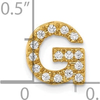 10K Yellow Gold Diamond Letter G Initial Charm Pendant with 12 Diamonds by Oro Pregiato