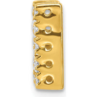 10K Yellow Gold Diamond Letter N Charm with Polished Finish - 0.12 Carat Total Diamond Weight by Oro Pregiato
