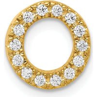 10K Yellow Gold Diamond Letter O Initial Charm with Round Diamonds by Oro Pregiato