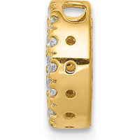 10K Yellow Gold Diamond Letter O Initial Charm with Round Diamonds by Oro Pregiato