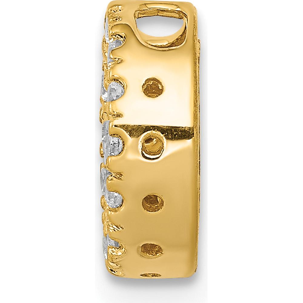 10K Yellow Gold Diamond Letter O Initial Charm with Round Diamonds by Oro Pregiato