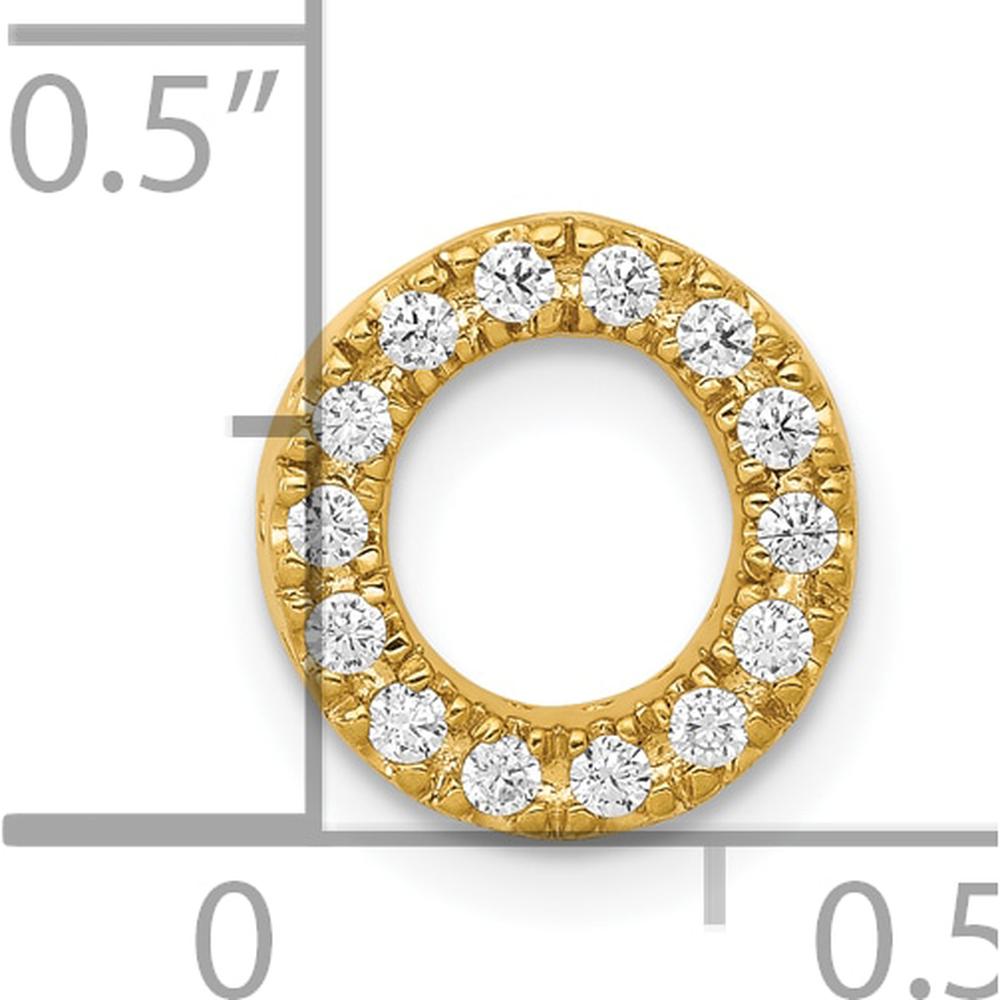 10K Yellow Gold Diamond Letter O Initial Charm with Round Diamonds by Oro Pregiato