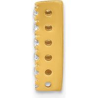 10K Yellow Gold Diamond Letter V Charm Pendant with Round Diamonds by Oro Pregiato