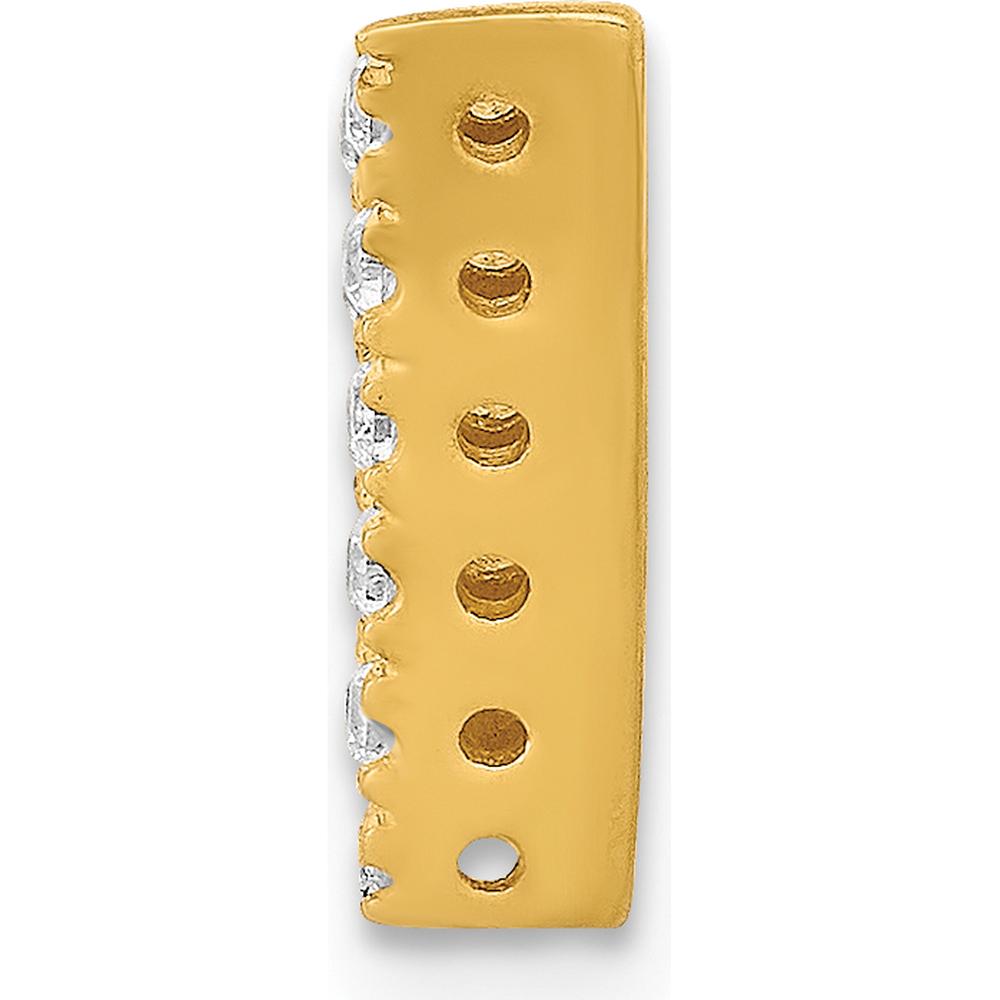 10K Yellow Gold Diamond Letter V Charm Pendant with Round Diamonds by Oro Pregiato