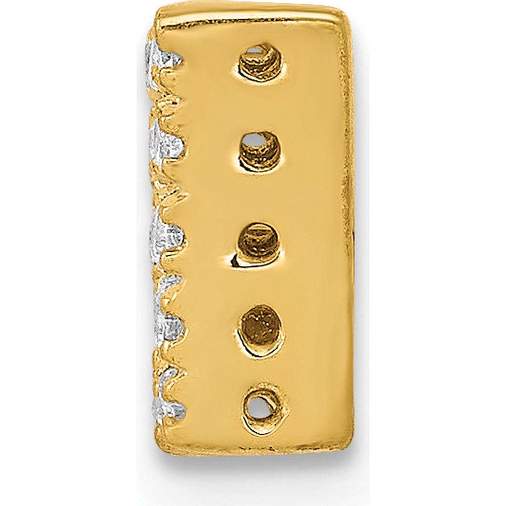 10K Yellow Gold Diamond Letter W Initial Charm with Round Diamonds by Oro Pregiato