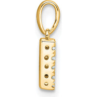 10K Yellow Gold Diamond Letter W Initial Pendant with Round Prong Set Diamonds by Oro Pregiato