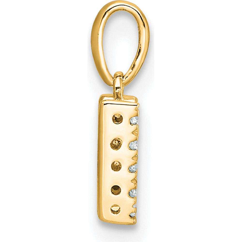 10K Yellow Gold Diamond Letter W Initial Pendant with Round Prong Set Diamonds by Oro Pregiato