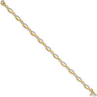 10K Yellow Gold Diamond Link Bracelet with Box Catch Clasp - 1.00 Carats Total Diamond Weight by Oro Pregiato