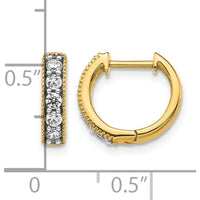 10K Yellow Gold Diamond Milgrain Hinged Hoop Earrings - 0.30 Carat Total Diamond Weight by Oro Pregiato