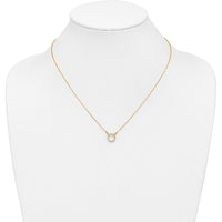 10K Yellow Gold Diamond Open Circle Pendant Necklace - 0.08 Carat Total Diamond Weight