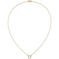 10K Yellow Gold Diamond Open Circle Pendant Necklace - 0.08 Carat Total Diamond Weight
