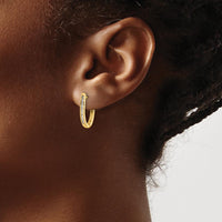 10K Yellow Gold Diamond Oval Hinged Hoop Earrings - 1.00 Carat Total Diamond Weight by Oro Pregiato