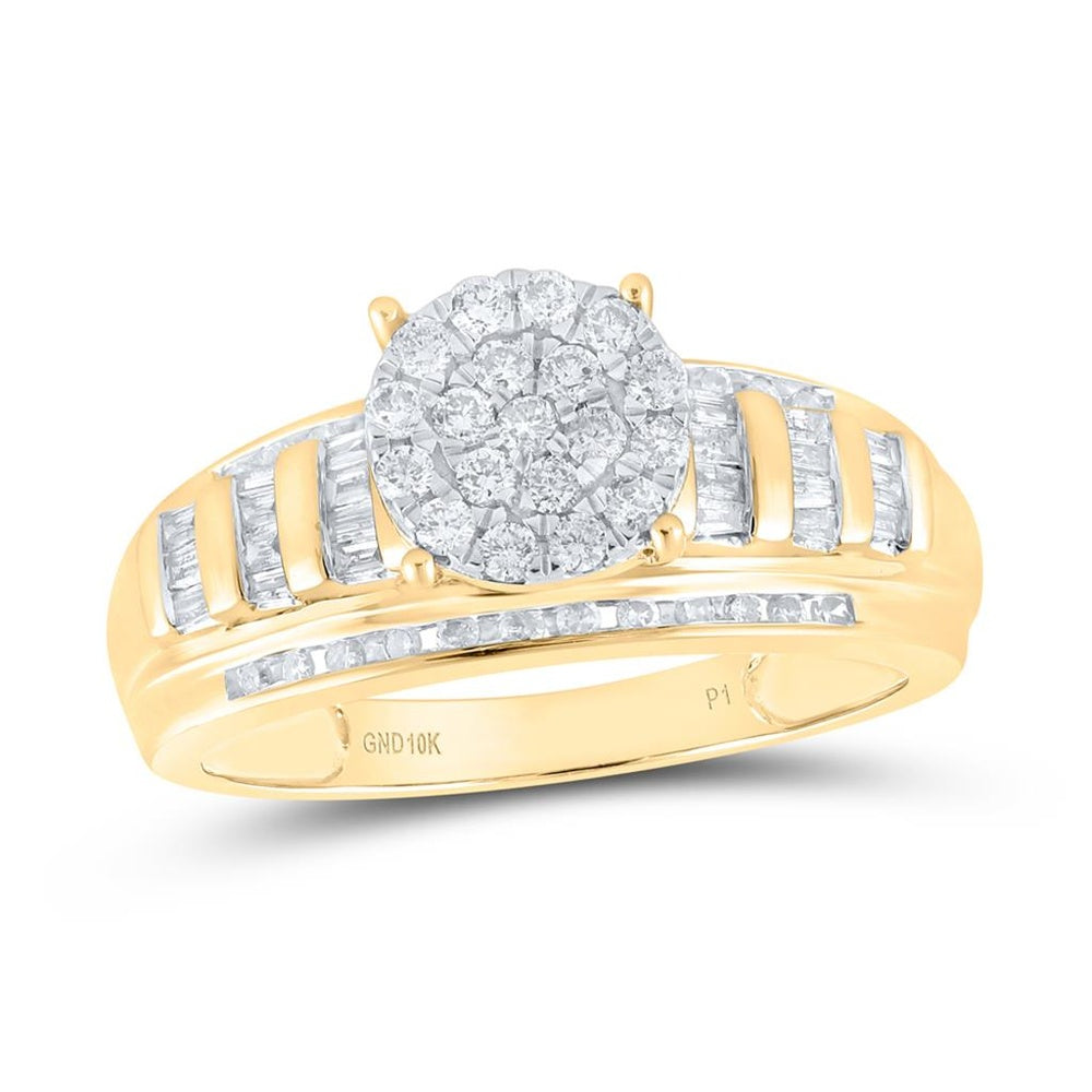 10K Yellow Gold Diamond Ring - 3/4 Carat Total Diamond Weight