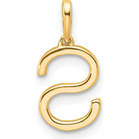 10K Yellow Gold Diamond "S" Initial Pendant with Prong Set Diamonds by Oro Pregiato